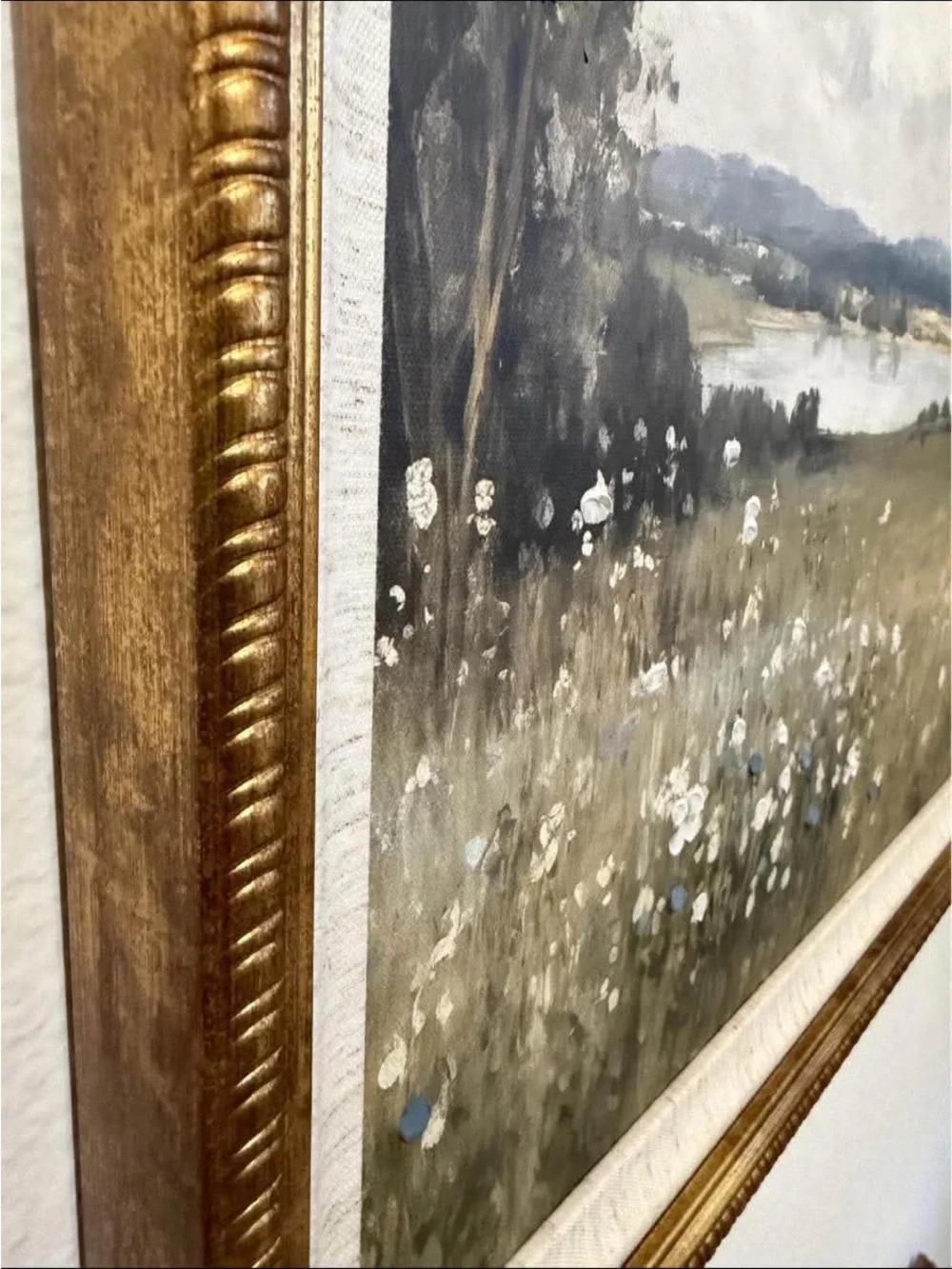 22x18” Where the Wildflowers grow. Gold frame and linen mat